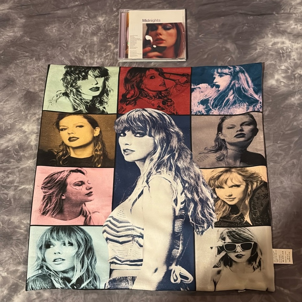 Tyler Swift Midnights CD and pillow case